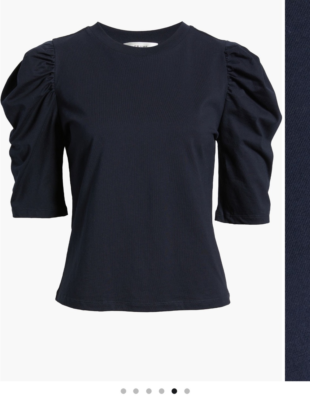 Frame Frankie Puff-Sleeve Knit Tee Navy NWT small